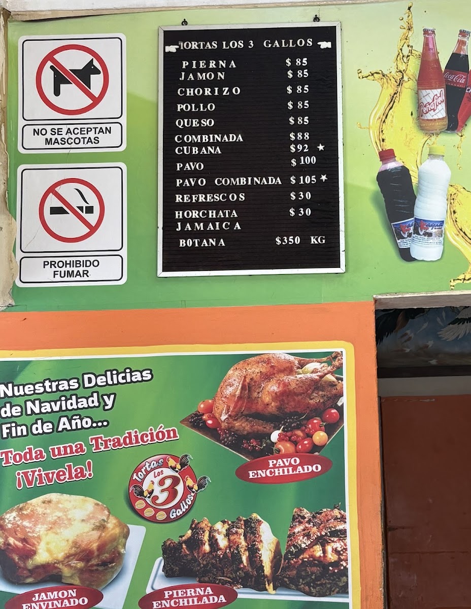 Tortas Los 3 gallos Menu - Image 1